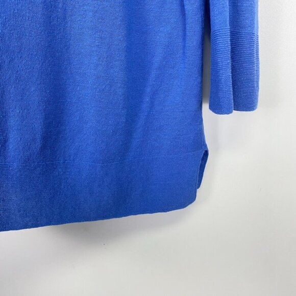 J. Jill Linen Blend Blue Lightweight Beach Sweater - Picture 4 of 9